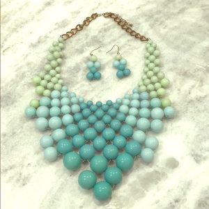 Turquoise necklace w/matching earrings